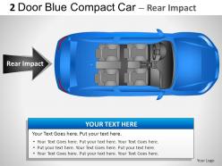 2 door blue compact car top view powerpoint presentation slides