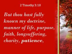 2 timothy 3 10 my purpose faith patience love endurance powerpoint church sermon