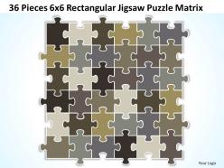 36 pieces 6x6 rectangular jigsaw puzzle matrix powerpoint templates 0812