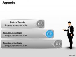 3 staged business agenda diagram 0214