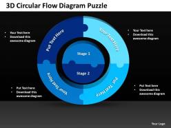 3d circular flow diagram puzzle powerpoint templates ppt presentation slides 0812