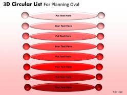 3d circular list for planning oval powerpoint slides and ppt templates db