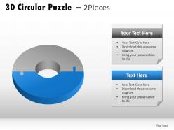 3d circular puzzle 2 pieces powerpoint presentation slides