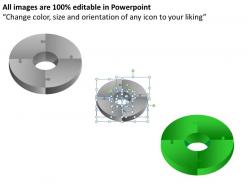 3d circular puzzle 4 pieces powerpoint presentation slides