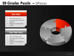 3d circular puzzle 5 powerpoint presentation slides db