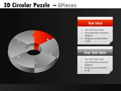 3d circular puzzle 6 powerpoint presentation slides db