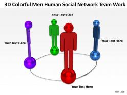 3d colorful men human social network team work ppt graphic icon