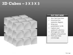 3d cubes 3x3x3 powerpoint presentation slides