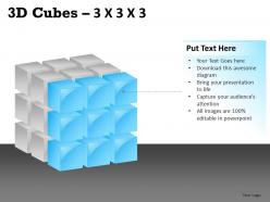 3d cubes 3x3x3 powerpoint presentation slides