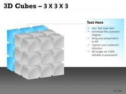 3d cubes 3x3x3 powerpoint presentation slides