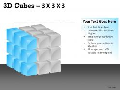 3d cubes 3x3x3 powerpoint presentation slides