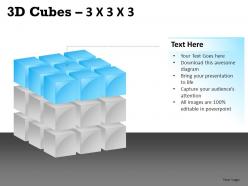 3d cubes 3x3x3 powerpoint presentation slides