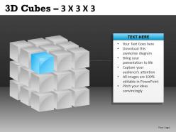 3d cubes 3x3x3 powerpoint presentation slides db