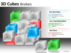 3d cubes broken 1 powerpoint presentation slides db