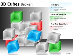 3d cubes broken 1 powerpoint presentation slides db