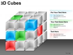 3d cubes broken style 1 powerpoint presentation slides