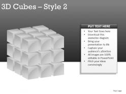 3d cubes broken style 2 powerpoint presentation slides