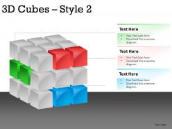 3d cubes broken style 2 powerpoint presentation slides