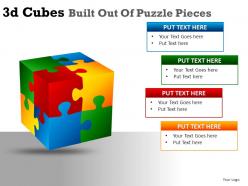 3d cubes built out of puzzle powerpoint presentation slides