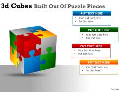 3d cubes built out of puzzle powerpoint presentation slides