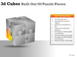 3d cubes built out of puzzle powerpoint presentation slides