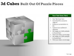 3d cubes built out of puzzle powerpoint presentation slides