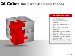 3d cubes built out of puzzle powerpoint presentation slides