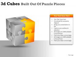 3d cubes built out of puzzle powerpoint presentation slides