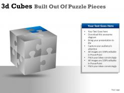 3d cubes built out of puzzle powerpoint presentation slides