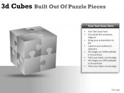 3d cubes built out of puzzle powerpoint presentation slides