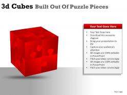 3d cubes built out of puzzle powerpoint presentation slides