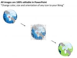 3d globe with location arrow and point ppt presentation slides