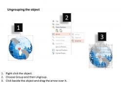 3d globe with location arrow and point ppt presentation slides