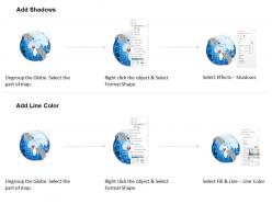 3d globe with location arrow and point ppt presentation slides