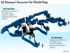 3d human character on world map ppt graphics icons powerpoint