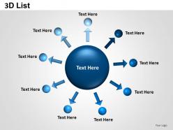 3d list circle text boxes powerpoint presentation slides