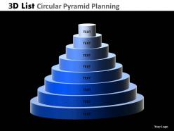 3d list circular pyramid planning powerpoint slides and ppt templates db