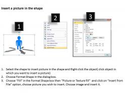 3d man with four directions business strategy ppt graphics icons