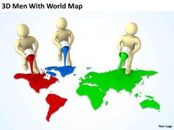 3d men with world map ppt graphics icons powerpoint