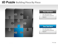 3d puzzle building piece by powerpoint presentation slides