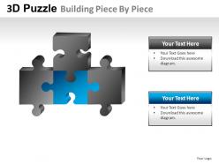 3d puzzle building piece by powerpoint presentation slides