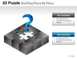 3d puzzle building piece by powerpoint presentation slides