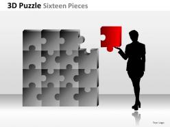 3d puzzle sixteen pieces powerpoint presentation slides