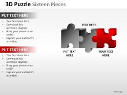 3d puzzle sixteen pieces powerpoint presentation slides