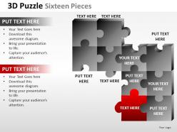 3d puzzle sixteen pieces powerpoint presentation slides