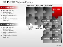 3d puzzle sixteen pieces powerpoint presentation slides