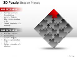 3d puzzle sixteen pieces powerpoint presentation slides