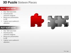 3d puzzle sixteen pieces powerpoint presentation slides