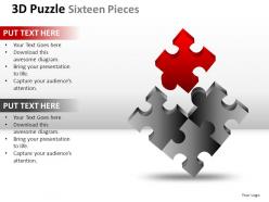 3d puzzle sixteen pieces powerpoint presentation slides