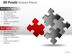 3d puzzle sixteen pieces powerpoint presentation slides